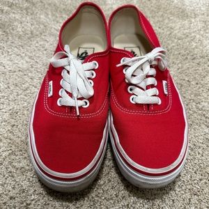 Vans Authentic Shoes Red - Size 8